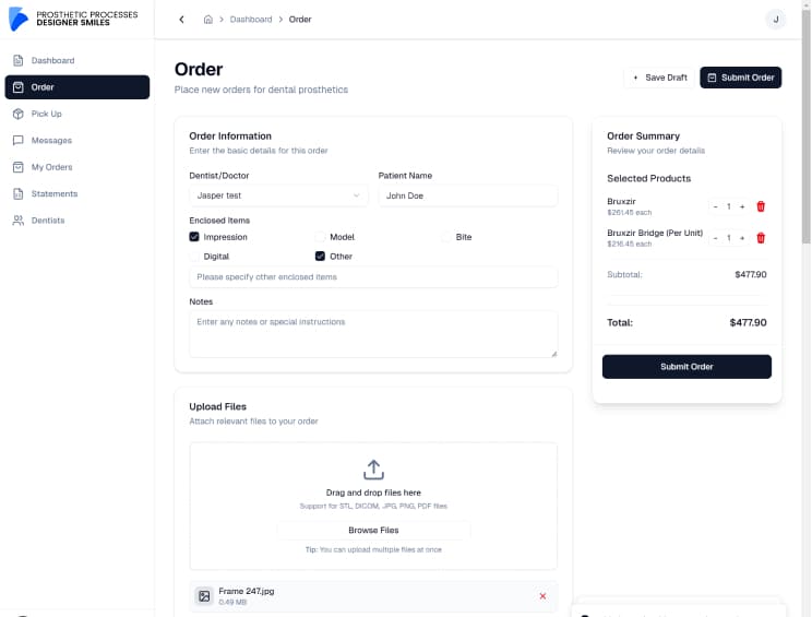 Dental Professional Portal Dashboard